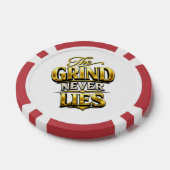 The Grind Never Lies Gold Motivational Design Pokerchips (Einzeln)