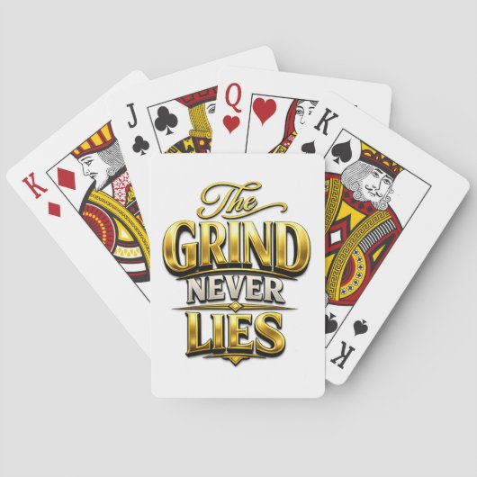 The Grind Never Lies Gold Motivational Design Spielkarten (Rückseite)