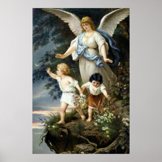 The Guardian Angel - Bernhard Plockhorst Poster (Vorne)