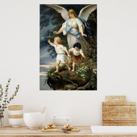 The Guardian Angel Bernhard Plockhorst Print Poster (Küche)