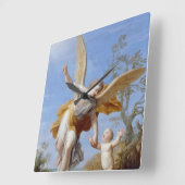 "The Guardian Angel" wall clock Quadratische Wanduhr (Winkel)