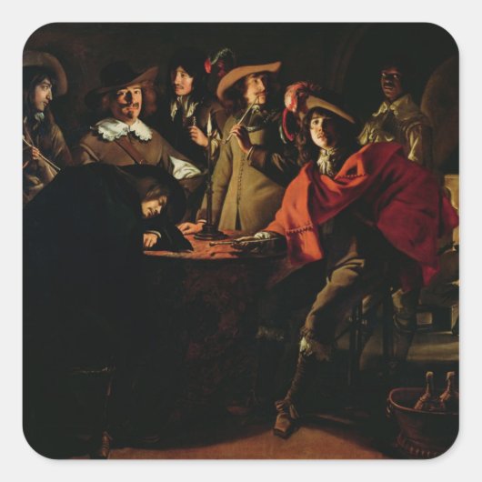 The Guards Srauking, 1643 Quadratischer Aufkleber (Vorderseite)