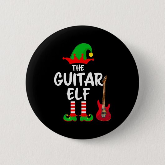 The Guitar Elf Matching Family Christmas Button (Vorderseite)