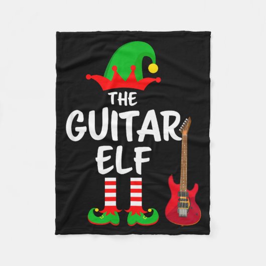 The Guitar Elf Matching Family Christmas  Fleecedecke (Vorderseite)