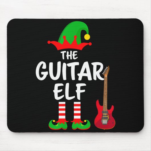 The Guitar Elf Matching Family Christmas  Mousepad (Vorne)