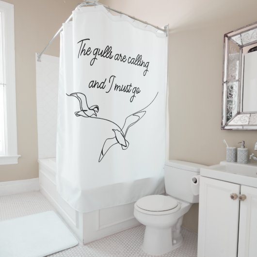 The gulls are calling and I must go Seagull art  Duschvorhang (Beispiel)