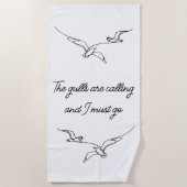 The gulls are calling and I must go Seagull art Strandtuch (Vorderseite)