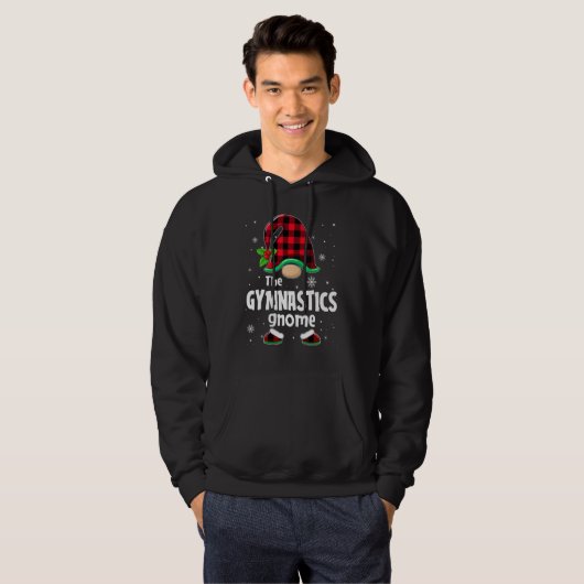 The Gymnastics Gnome Buffalo Plaid Christmas Match Hoodie (Vorne ganz)