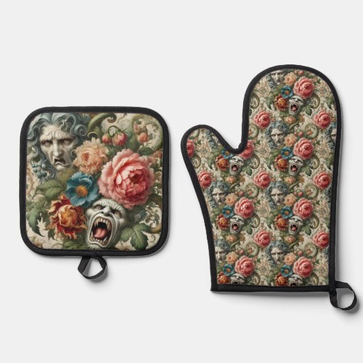 The Hag & the Howl - Gothic Viktorianisch Ofenhandschuh & Topflappen-Set (Vorderseite)