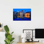 The Hague skyline at blue hour poster (Heimbüro)