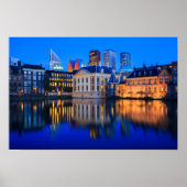 The Hague skyline at blue hour poster (Vorne)