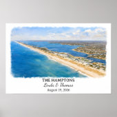 The Hamptons New York Poster, Wasserfarbe, Maßgesc Poster (Vorne)