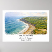 The Hamptons New York Poster, Wasserfarbe, Maßgesc Poster (Vorne)
