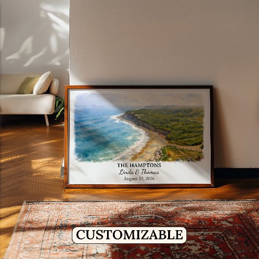 The Hamptons New York Poster, Wasserfarbe, Maßgesc Poster
