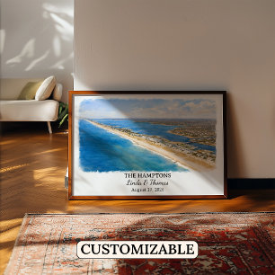 The Hamptons New York Poster, Wasserfarbe, Maßgesc Poster