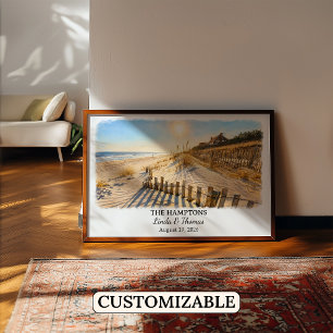 The Hamptons New York Poster, Wasserfarbe, Maßgesc Poster