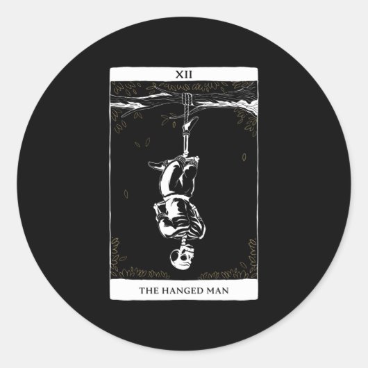 The Hanged Man - Tarot Card Gift Runder Aufkleber (Vorderseite)