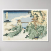 The Hanging Cloud Bridge, Hokusai, 1834 Poster (Vorne)