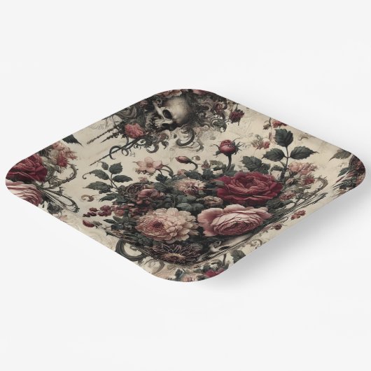 The Hanging Gardens of the Arcane – Gothic Floral  Pappteller (Gewinkelt)