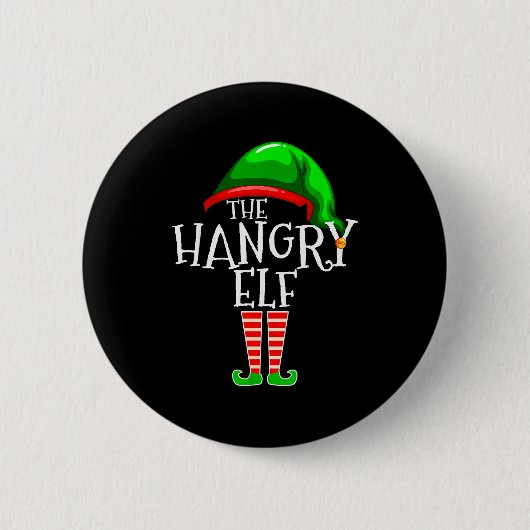 The Hangry Elf Family Matching Group Christmas Fun Button (Vorderseite)