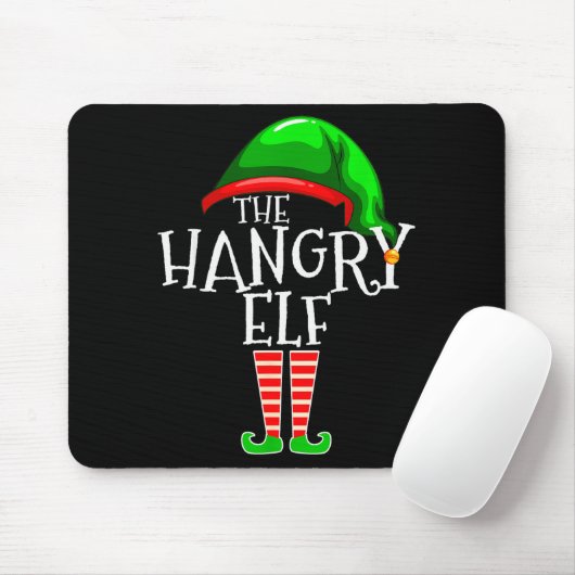 The Hangry Elf Family Matching Group Christmas Fun Mousepad (Mit Mouse)