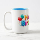The Happy Birthday Mug Zweifarbige Tasse (Links)