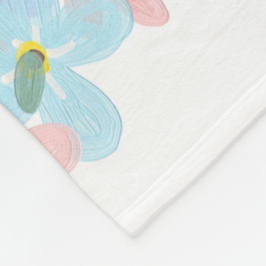 The Happy Blue Scribble on a Bed of Flowers Fleecedecke (Ecke)
