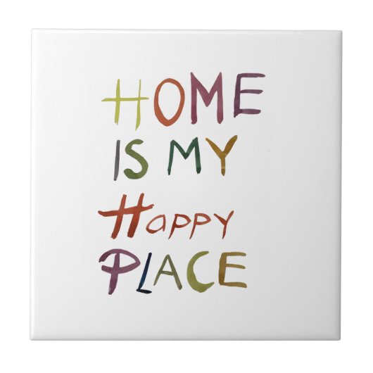 The Happy Introvert “Home Is My Happy Place” Fliese (Vorderseite)