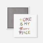 The Happy Introvert “Home Is My Happy Place” Magnet (Vorderseite/Rückseite)