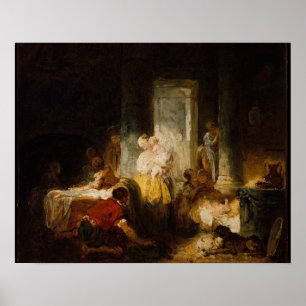 The Happy Mother - Fragonard (c.1760) Poster
