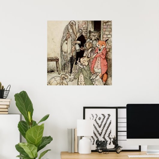 "The Hare and the Tortoise" von Arthur Rackham Poster (Heimbüro)