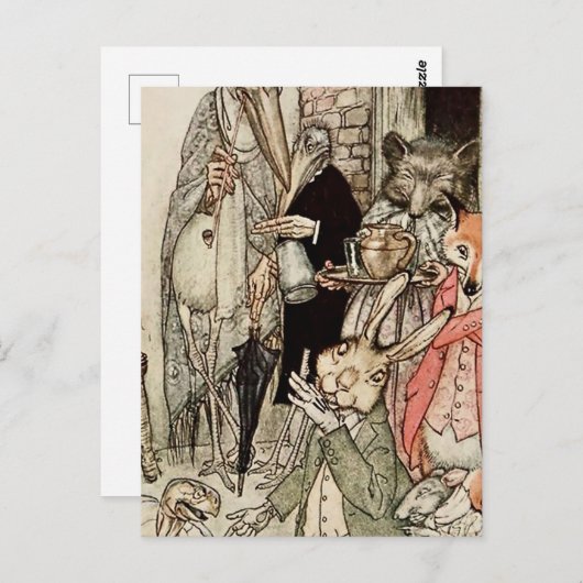 "The Hare and the Tortoise" von Arthur Rackham Postkarte (Vorne/Hinten)