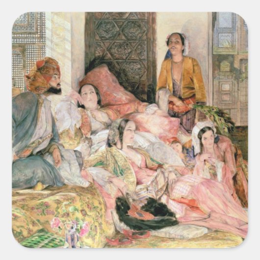 The Harem, c.1850 Quadratischer Aufkleber (Vorderseite)