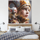 "The Harlequin Monkey with Magic Wings Leinwanddruck (Insitu (Schlafzimmer))