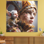 "The Harlequin Monkey with Magic Wings Leinwanddruck (Insitu (Wohnzimmer))