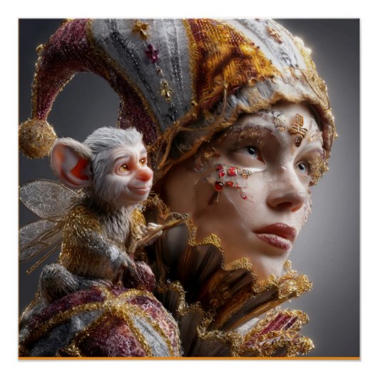 "The Harlequin Monkey with Magic Wings Poster (Vorderseite)