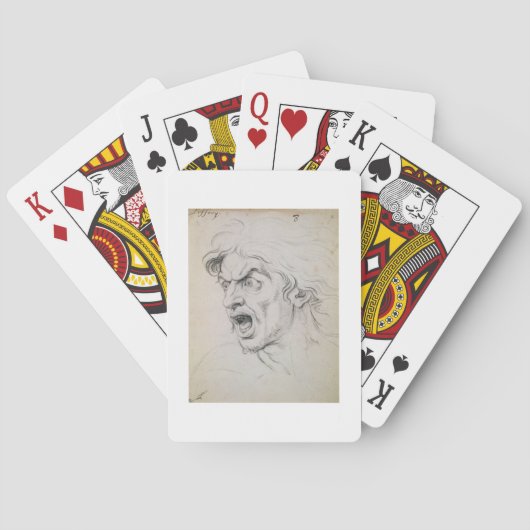 The head of a man screaming in terror, a study for spielkarten (Rückseite)