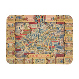 The Heart of Birmingham, England Map Magnet
