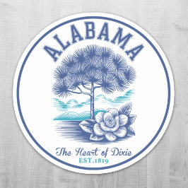 The Heart of Dixie – Alabama Camellia & Tree Graph Aufkleber