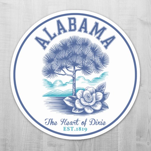 The Heart of Dixie – Alabama Camellia & Tree Graph Aufkleber