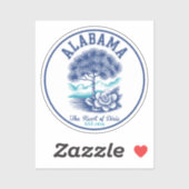 The Heart of Dixie – Alabama Camellia & Tree Graph Aufkleber (Blatt)