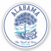 The Heart of Dixie – Alabama Camellia & Tree Graph Aufkleber (Vorderseite)