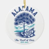 The Heart of Dixie – Alabama Camellia & Tree Graph Keramik Ornament (Vorne)