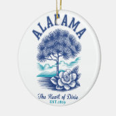 The Heart of Dixie – Alabama Camellia & Tree Graph Keramik Ornament (Links)
