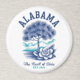 The Heart of Dixie – Alabama Camellia & Tree Graph Magnet
