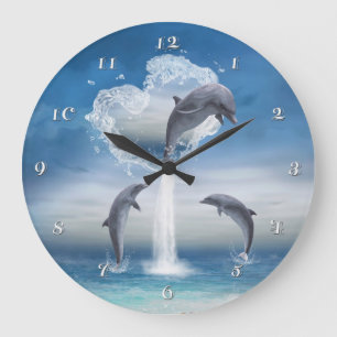 The Heart Of The Dolphins Wall Clock Große Wanduhr