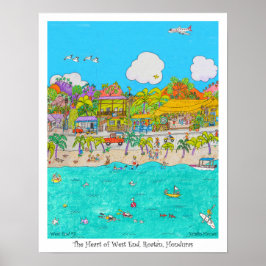 The Heart of West End #3, Roatan, Honduras Poster