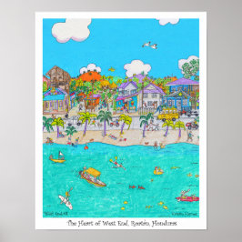 The Heart of West End #4, Roatan, Honduras Poster
