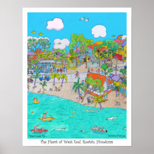 The Heart of West End #5, Roatan, Honduras Poster