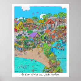 The Heart of West End #6, Roatan, Honduras Poster